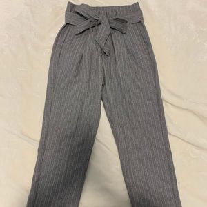 Gray/White Paper Bag Pants